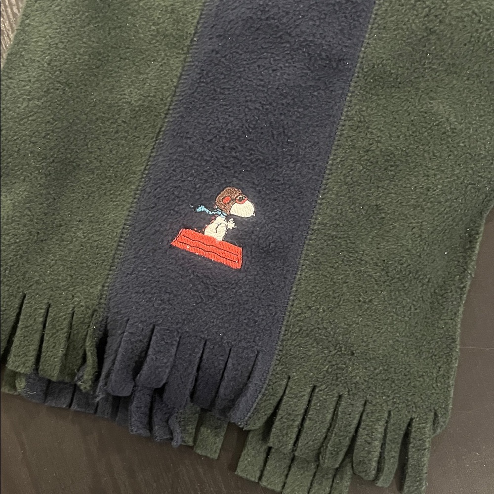 Vintage Green and navy Snoopy Scarf